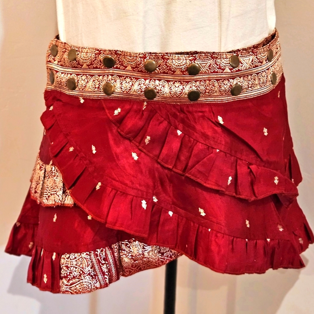 New Recycled Silk Sari Skirt Handmade in Rajasthan India